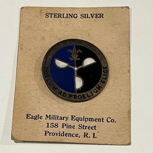 Vintage Sterling Silver Blue White Enamel WWII Air Force Weather Agency Pin